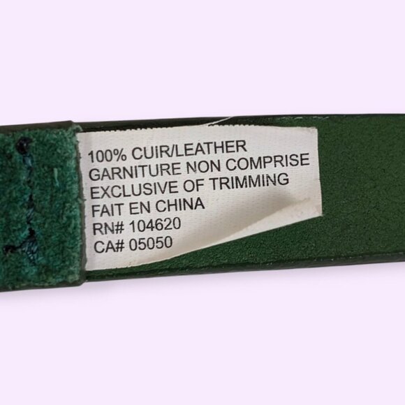 Vintage Jacob Thin Green Leather Belt - Picture 4 of 4